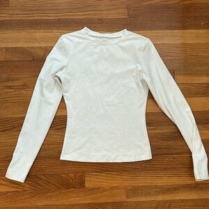 White stretch long-sleeve